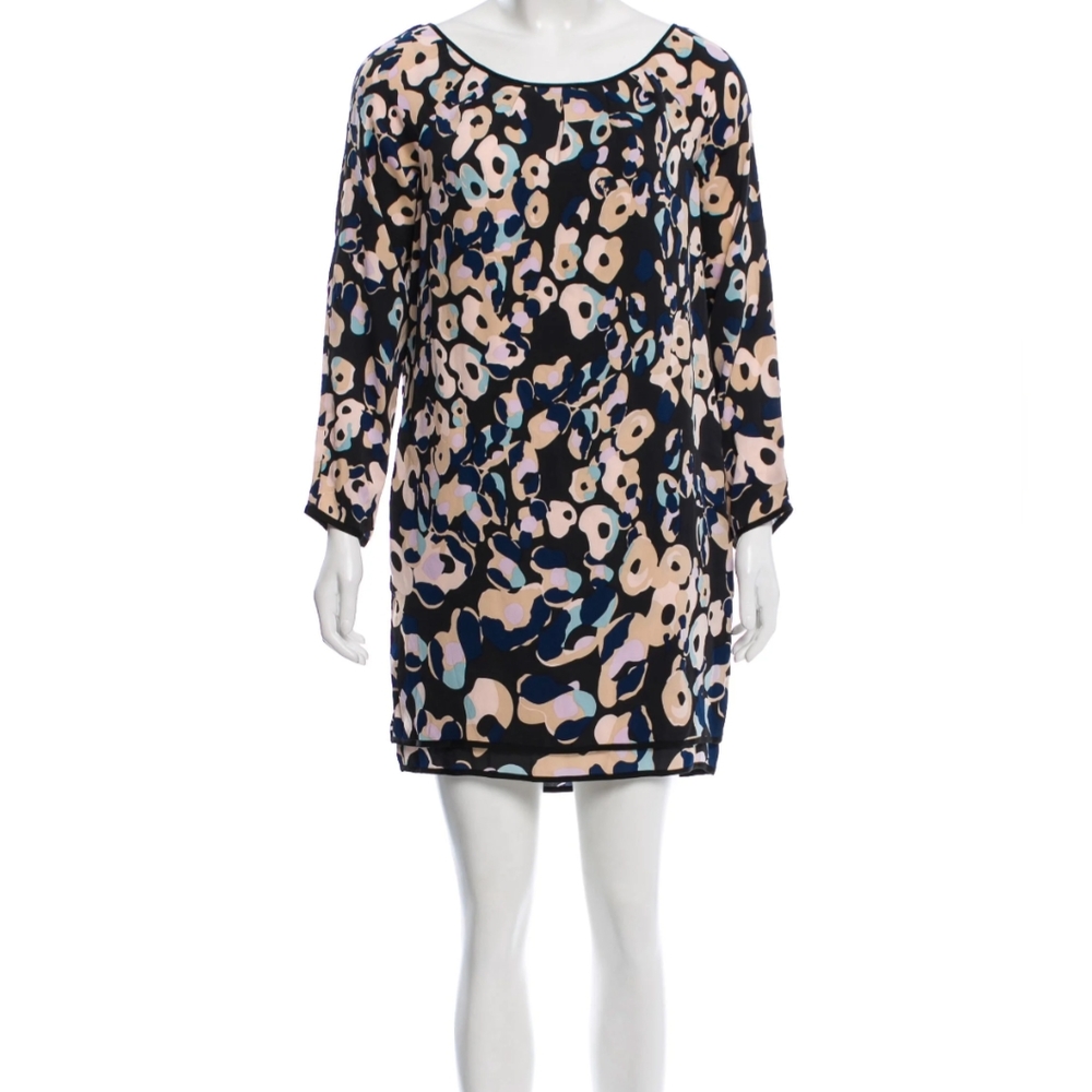 NEW Diane Von Furstenberg Eggzactly Leopard Silk Long Sleeve Dress